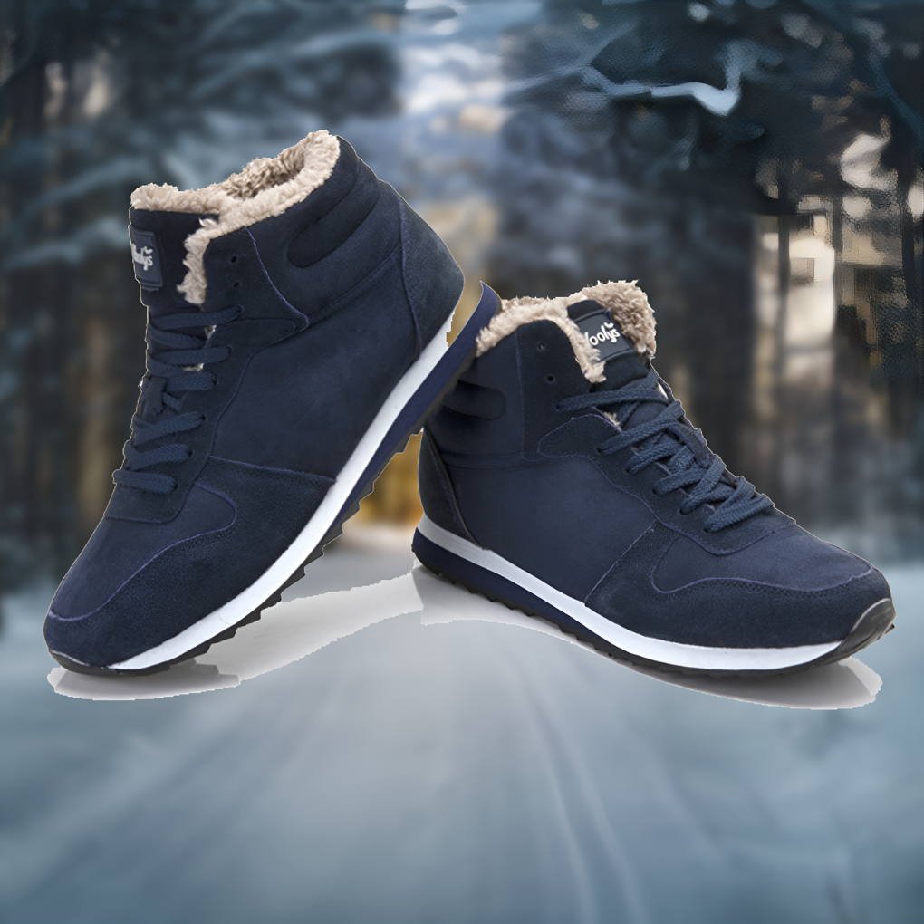 Men's winter high-top sneakers with fur lining, classic silhouette, ankle support for cold weather