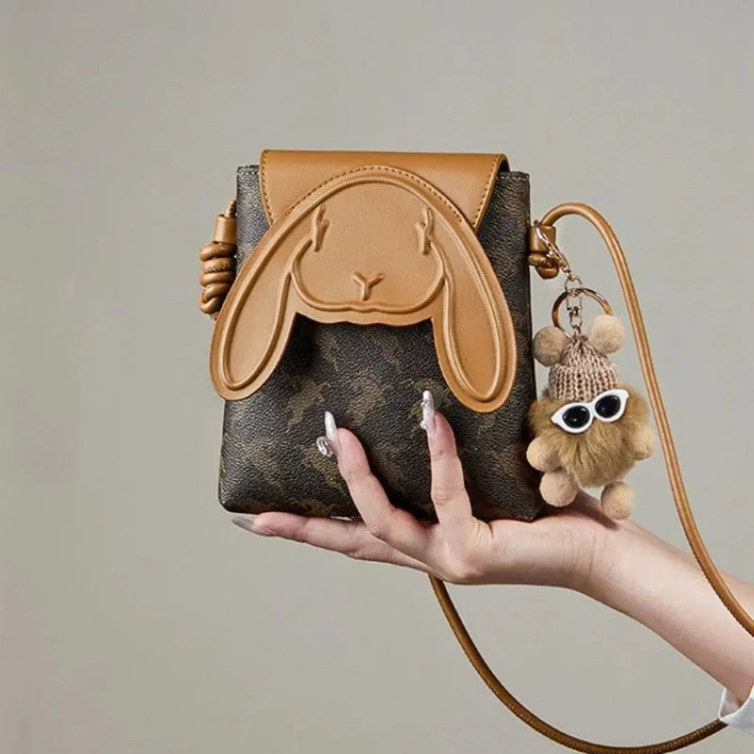 Bunny Vintage Leather Crossbody Bag - Waylynn
