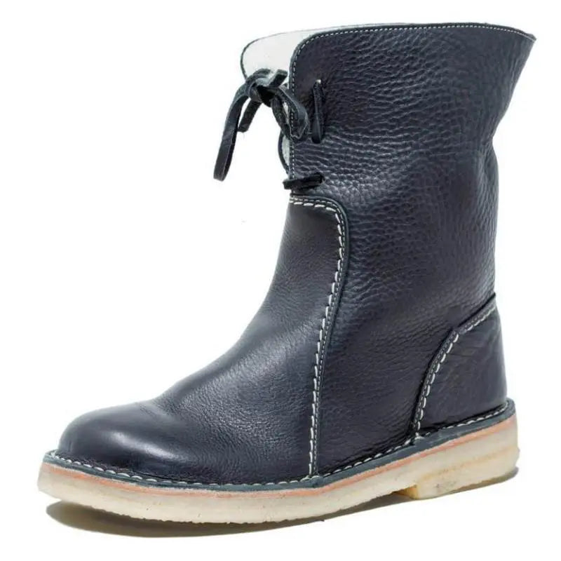Women's waterproof lace-up winter boots warm cozy interior durable rubber sole cold weather ready
