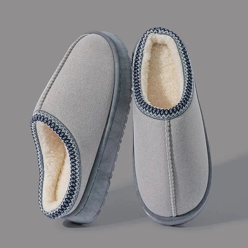 Women's cozy plush slippers with thick non-slip EVA sole, soft indoor outdoor comfort slides