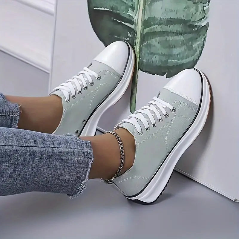 Women's white high-top canvas sneakers chunky sole rubber toe cap casual comfort style
