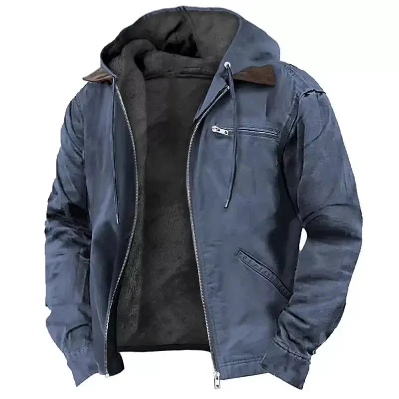 Men's Cotton Knit Zip Front Cardigan Coat With Stand Collar By Urbann Vibe For Winter Warmth And Comfort
