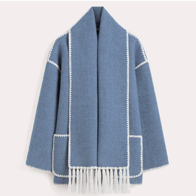 Women's beige relaxed fit stand collar jacket with fringe edge detail for casual chic style