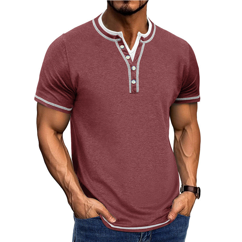 Men's casual Henley T-shirt soft cotton short sleeve comfortable fit everyday wear Urbann Vibe