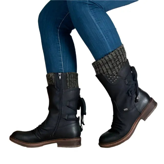 Women's warm ankle boots casual winter style with supportive sole and cozy all-day comfort lining