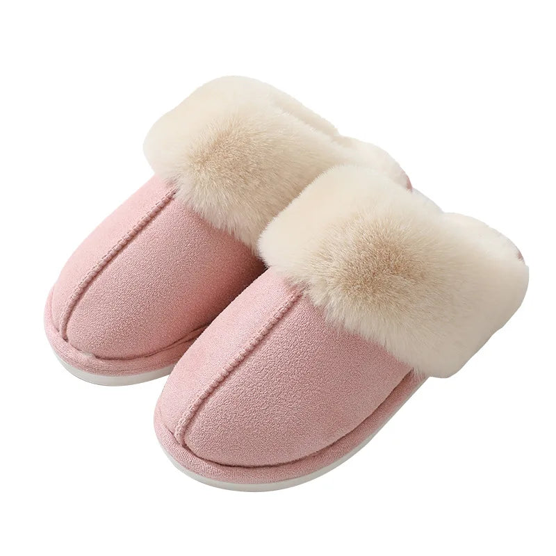 Women's plush fur indoor slippers cozy fluffy exterior soft warm home footwear everyday comfort