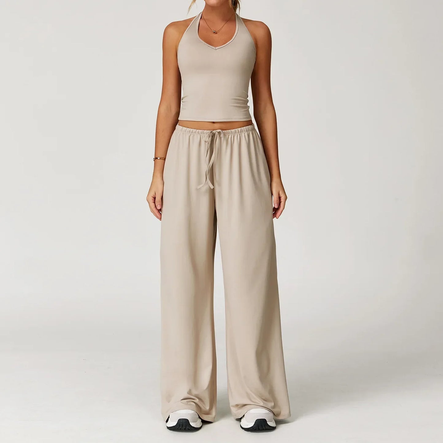 Women's Eleanor wide leg loose fit winter pants in casual style with relaxed silhouette