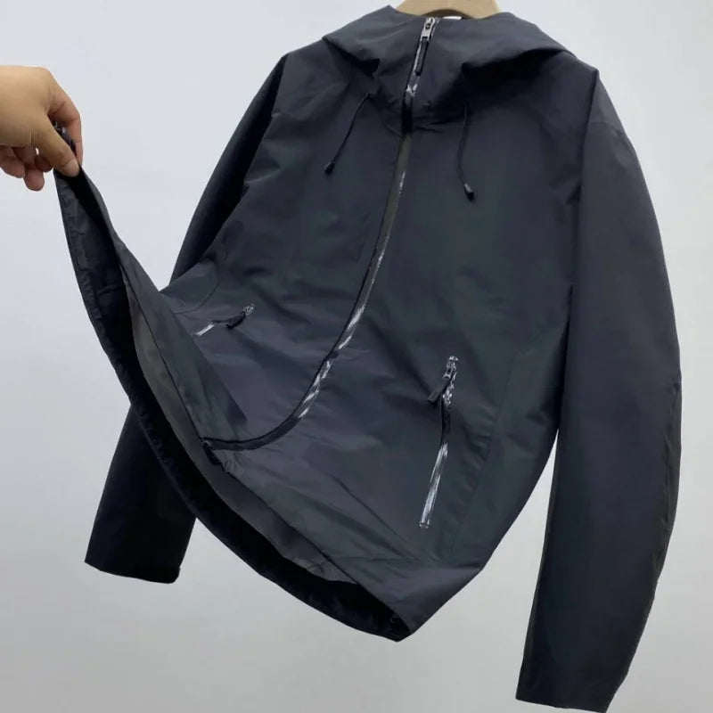 Men's lightweight waterproof ski jacket streamlined fit all-weather protection for outdoor enthusiasts