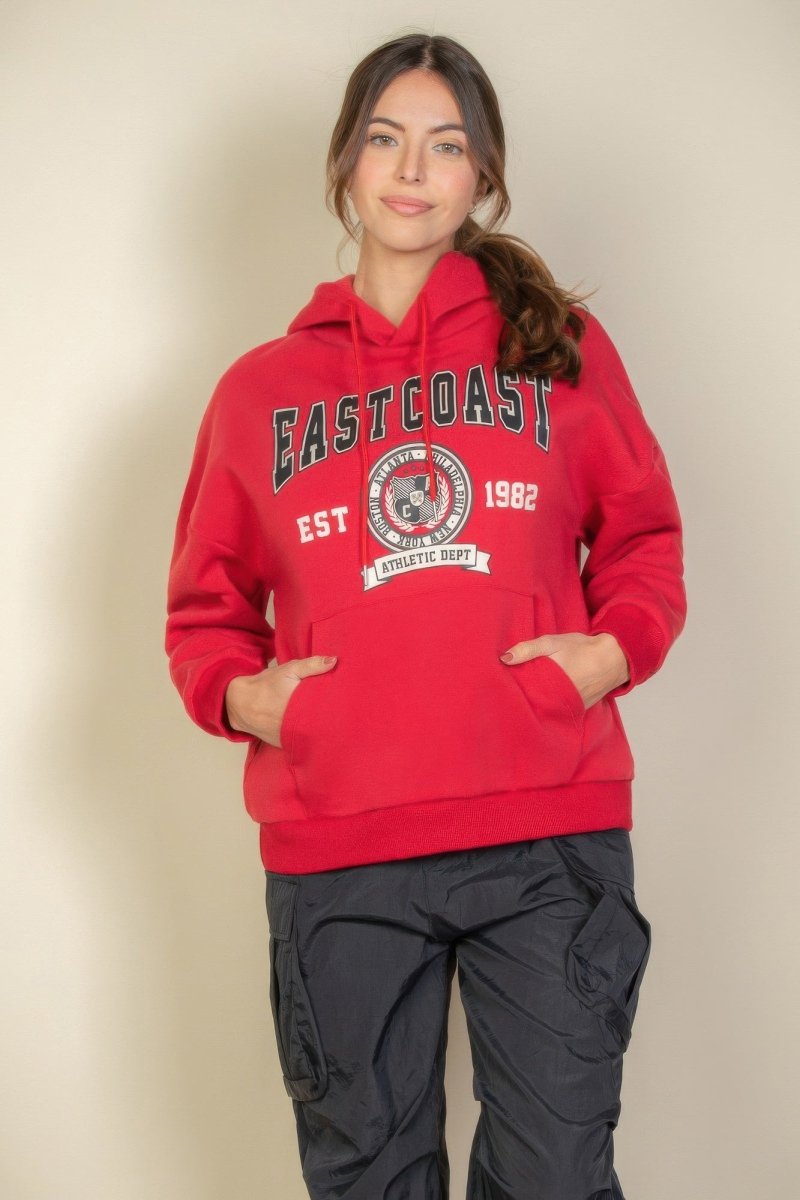 Unisex graphic hoodie jacket with kangaroo pocket, drawstring hood, relaxed fit, cozy stretchy fabric