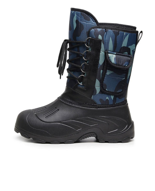 Urbann Vibe Mens Mid Calf Boots Water Resistant Faux Fur Lined Grippy EVA Sole For Outdoor Winter