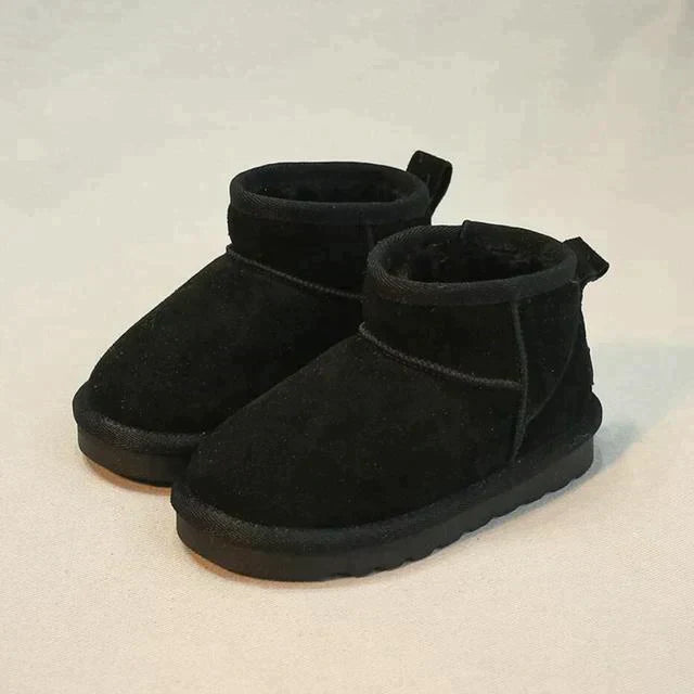 Women's genuine suede ankle boots with warm lining, timeless elegant style and non-slip rubber sole