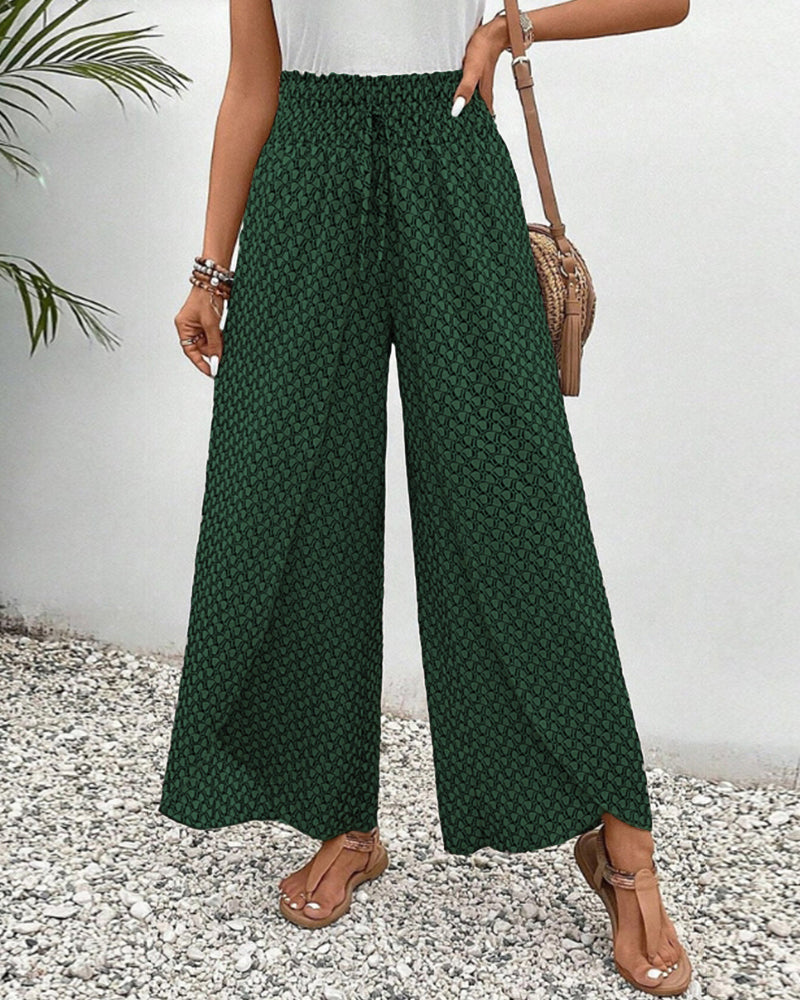 Women's wide-leg trousers soft flowing fabric elastic waistband airy silhouette spring summer comfort