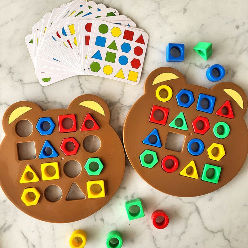 Kids plastic shape matching educational toy colorful cognitive brain boosting learning game