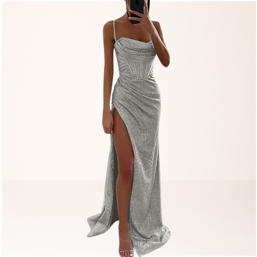 Lola black elegant evening dress women tailored silhouette with flattering lengthening cut