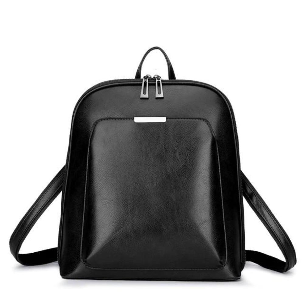 Amanda vegan leather women's backpack with adjustable straps, dual zipper, spacious rectangular design
