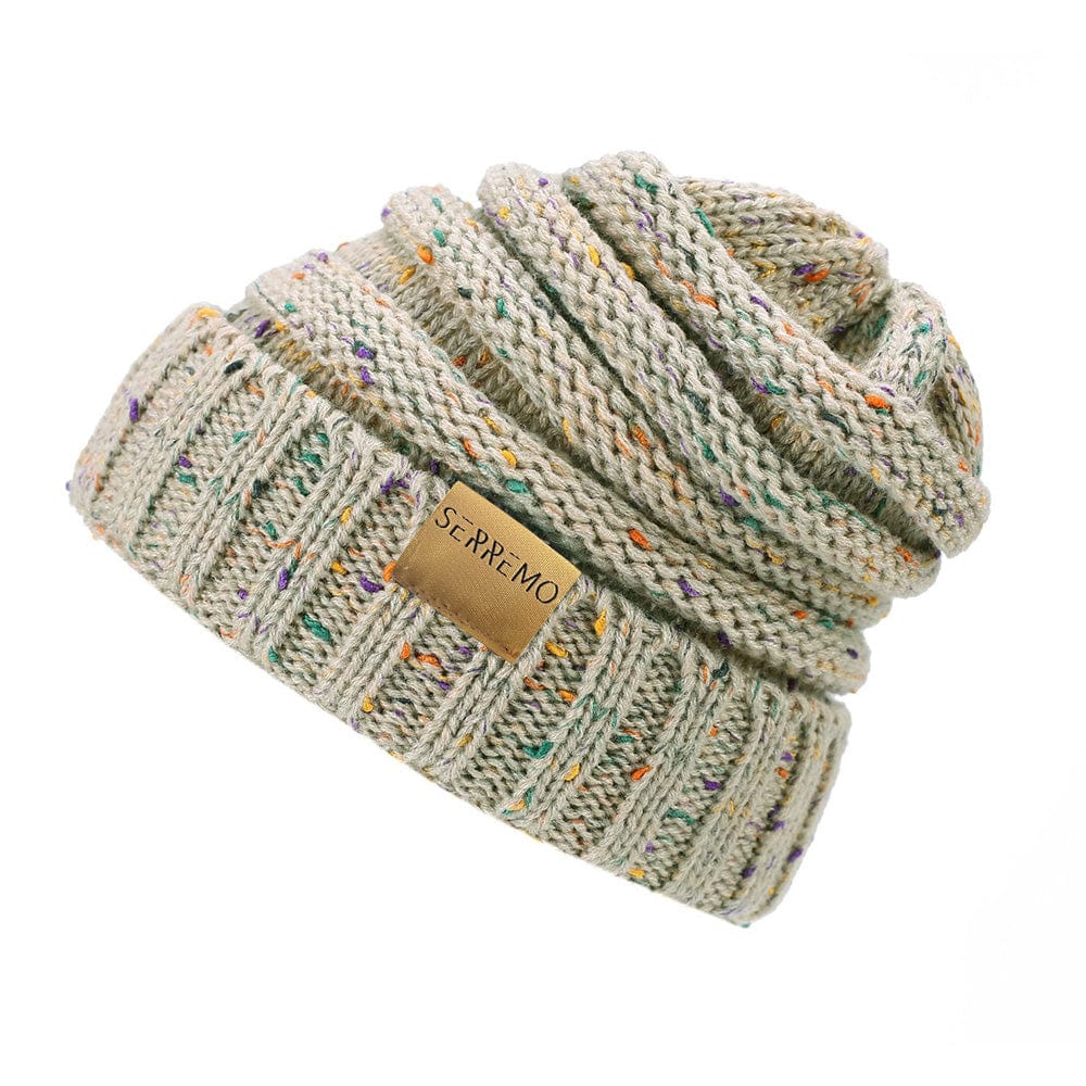 Isla ribbed slouchy beanie speckled knit unisex casual fall accessory with relaxed silhouette