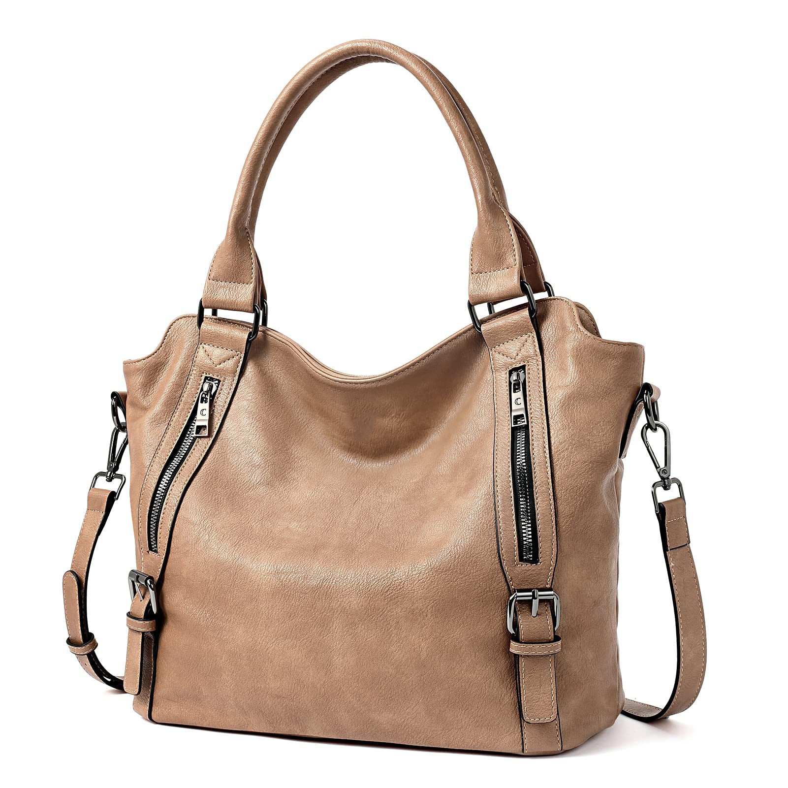 Retro crossbody tote bag large capacity zippered women travel shoulder bag vintage luggage style