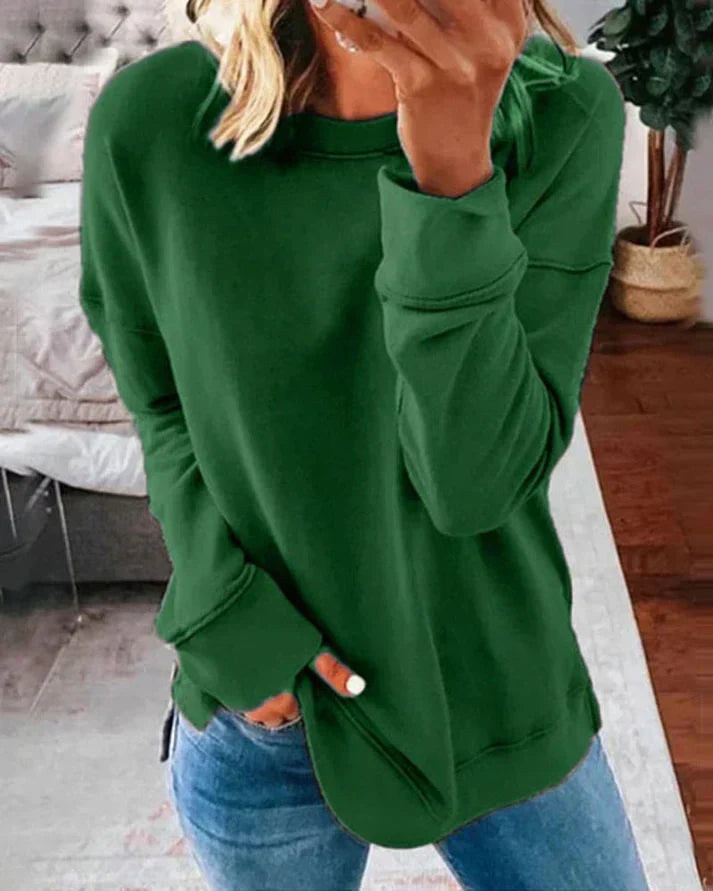 Women's cozy sweater dress relaxed loose silhouette soft cotton-poly blend everyday warmth