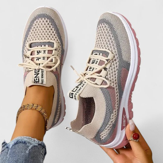 Zara | Women's Mesh Lace-Up Sneakers Lightweight Athletic Shoes