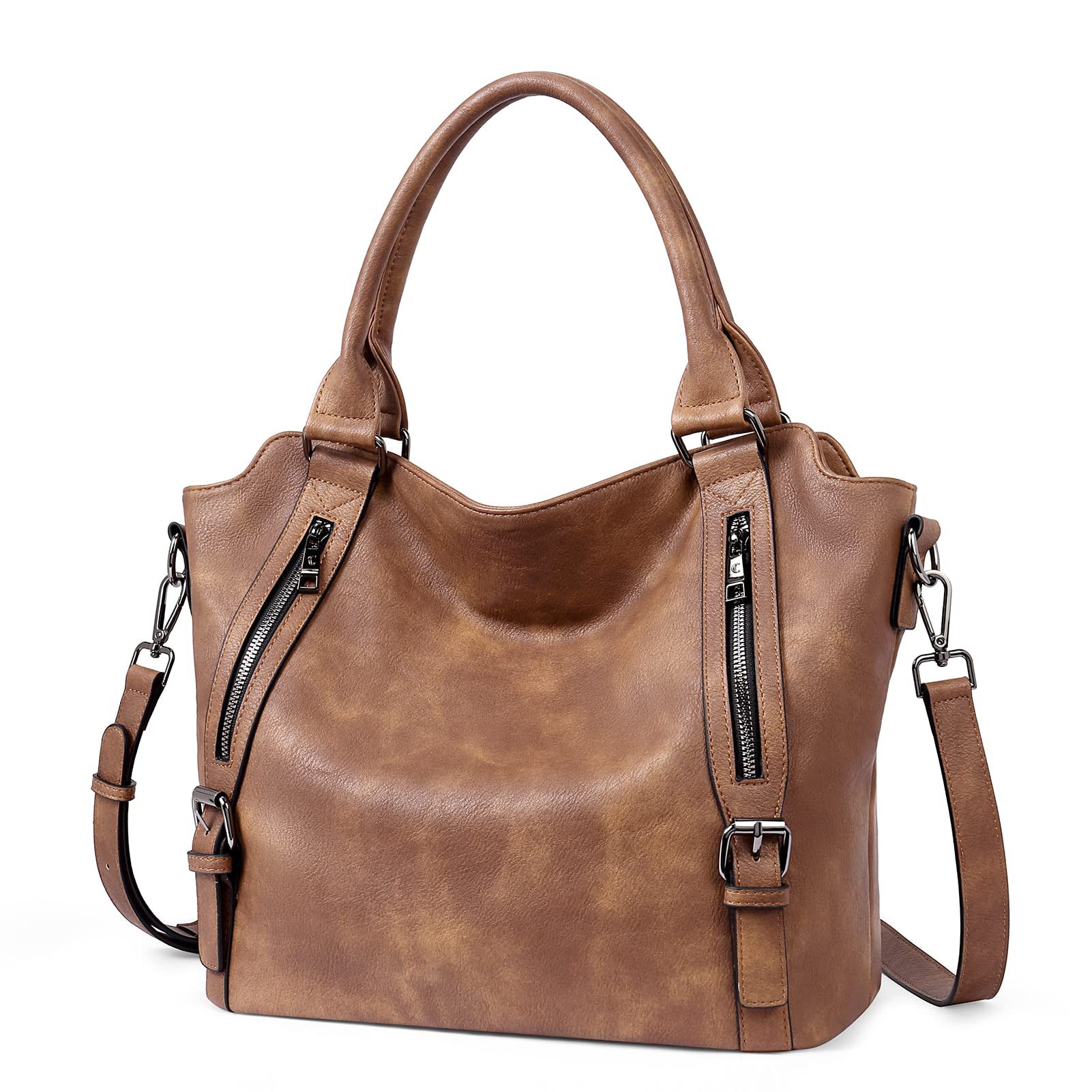 Retro crossbody tote bag large capacity zippered women travel shoulder bag vintage luggage style