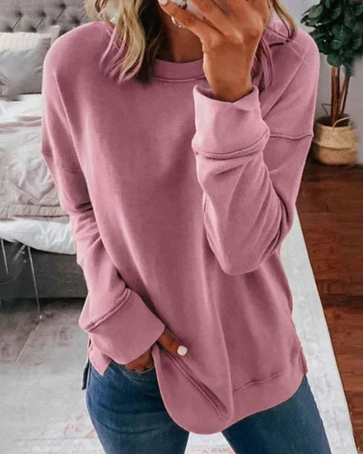 Women's cozy sweater dress relaxed loose fit soft cotton-poly blend warm everyday style