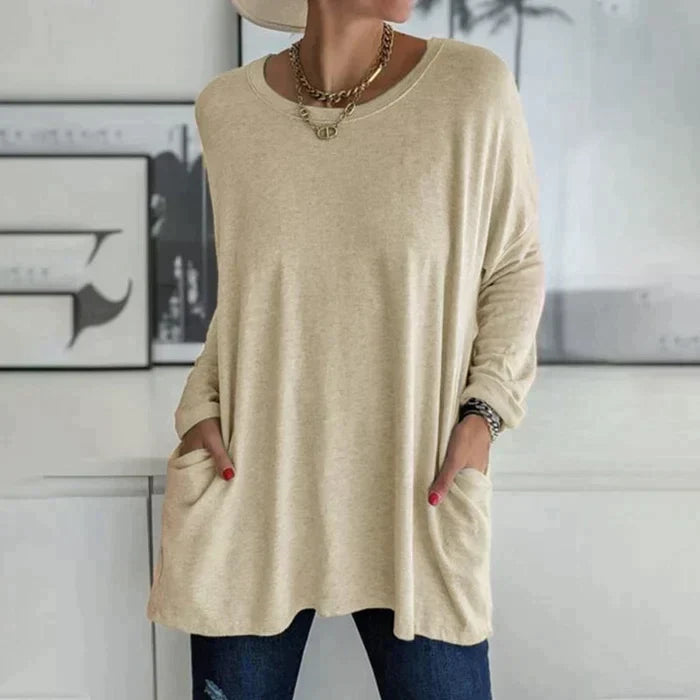 Ruby | Women's Oversized Long Sleeve Tunic Top with Pockets