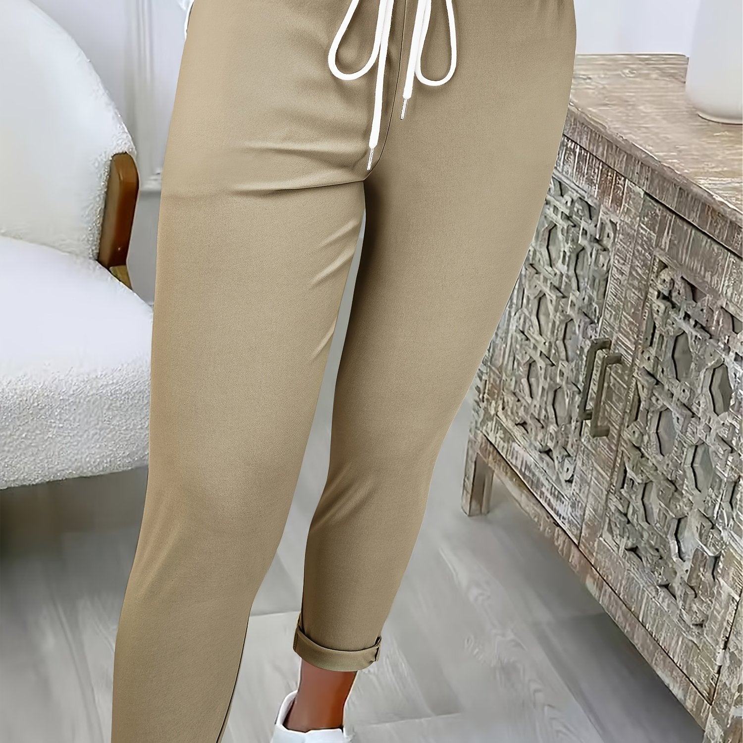 Women's relaxed fit joggers with adjustable drawstring waistband for all-day comfort and active wear