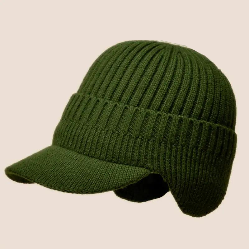 Leonard unisex winter beanie in thick ribbed knit, warm elegant style with clean timeless silhouette