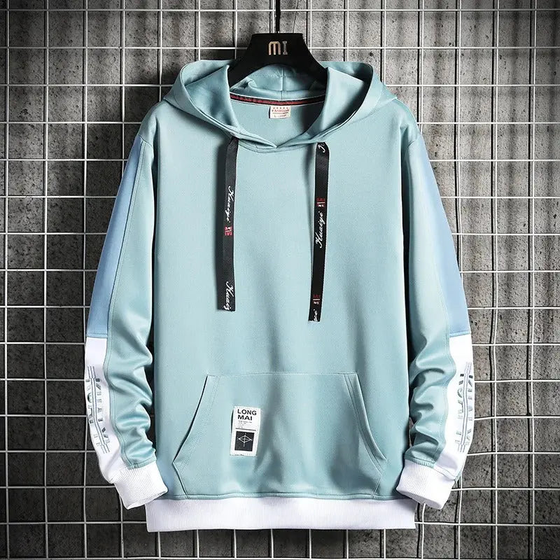 Apollo unisex relaxed fit hoodie in bold color accents with adjustable drawstring hood and kangaroo pocket