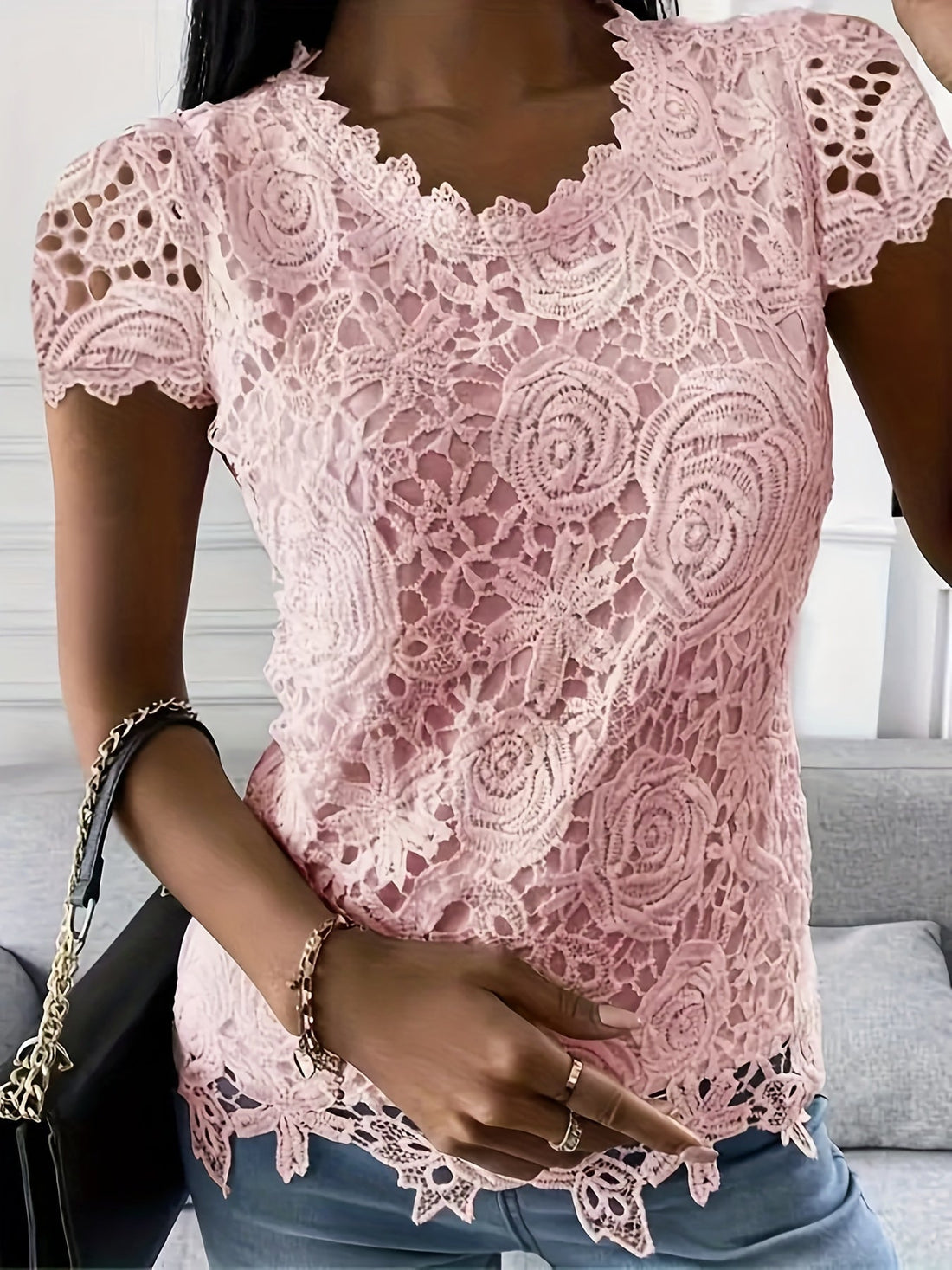White lace blouse women elegant romantic silhouette with delicate fine lace detailing timeless style