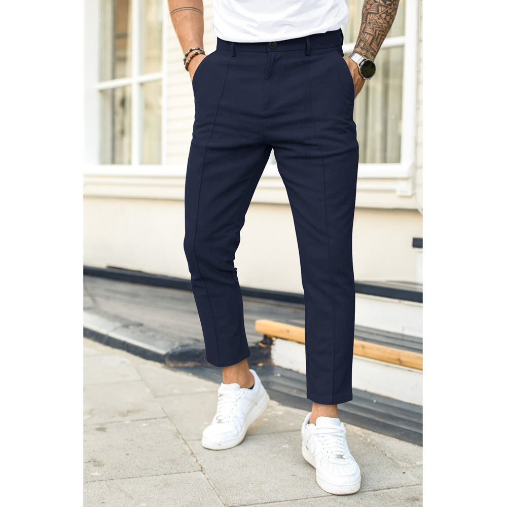 Men's lightweight tailored pants urban professional fit breathable casual everyday trousers