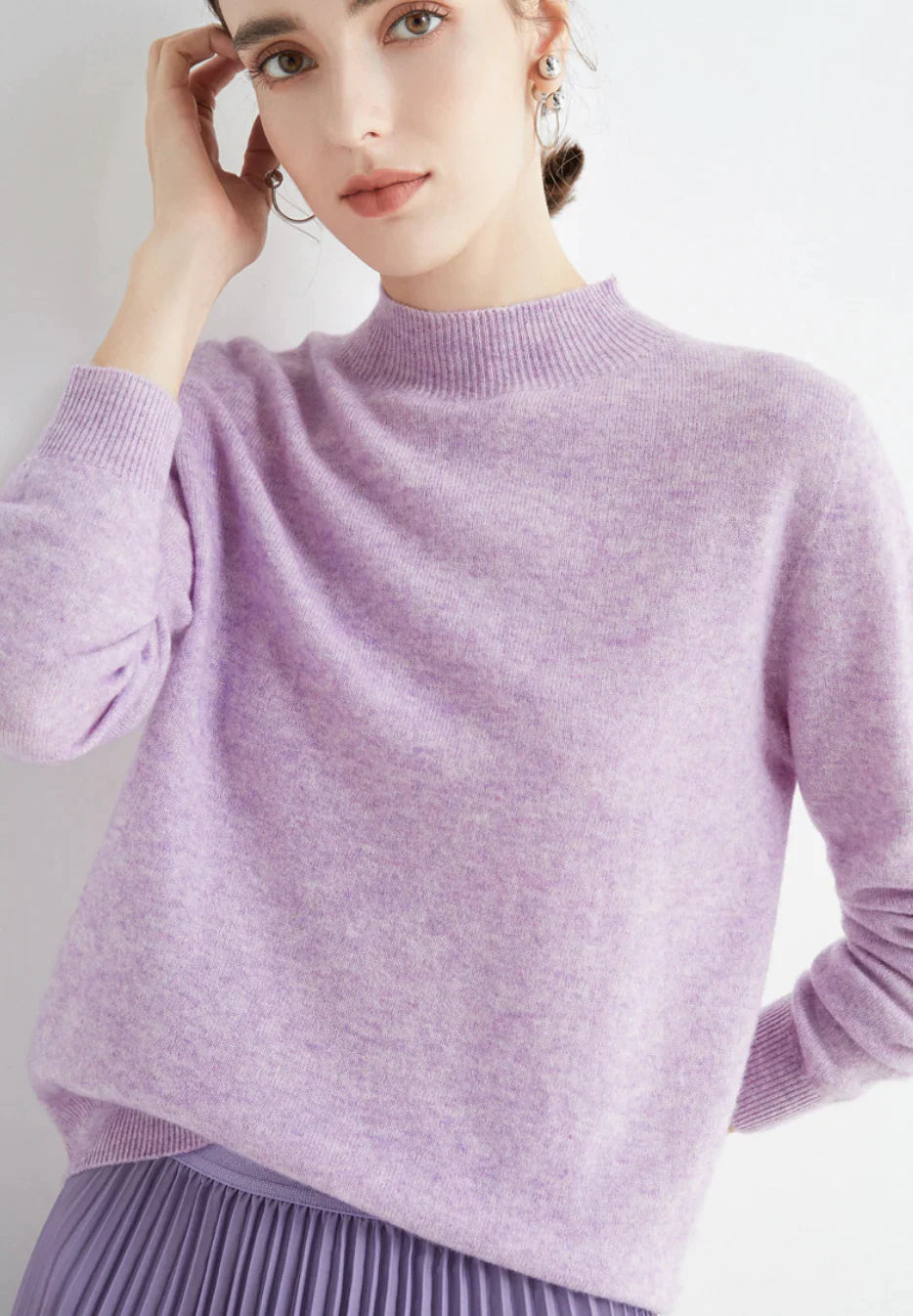 Women's elegant knit sweater in timeless style, luxurious soft fabric, versatile silhouette for all occasions