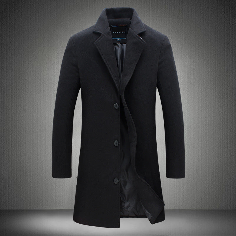 Leon wool winter coat classic cut with lapels, lightweight professional warmth in versatile blend fabric