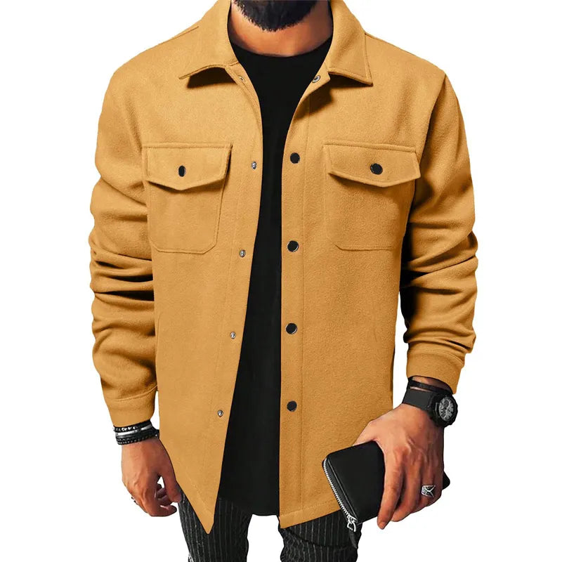 Josiah men's lightweight spring jacket relaxed fit breathable polyester with classic button closure