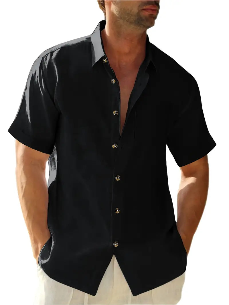 Men's slim fit short sleeve shirt in casual style with contemporary detailing for everyday wear