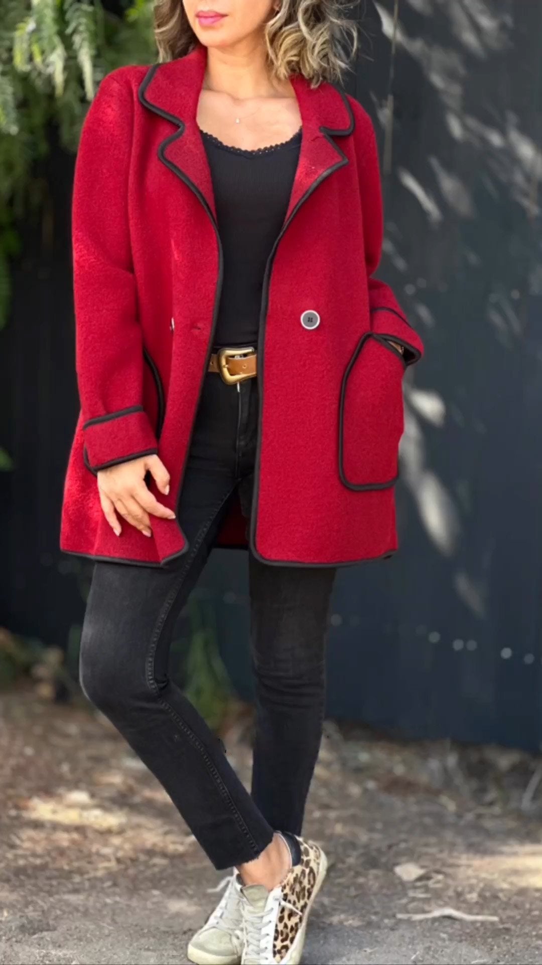 Women's elegant double-breasted wool coat suit collar thick warm office everyday style