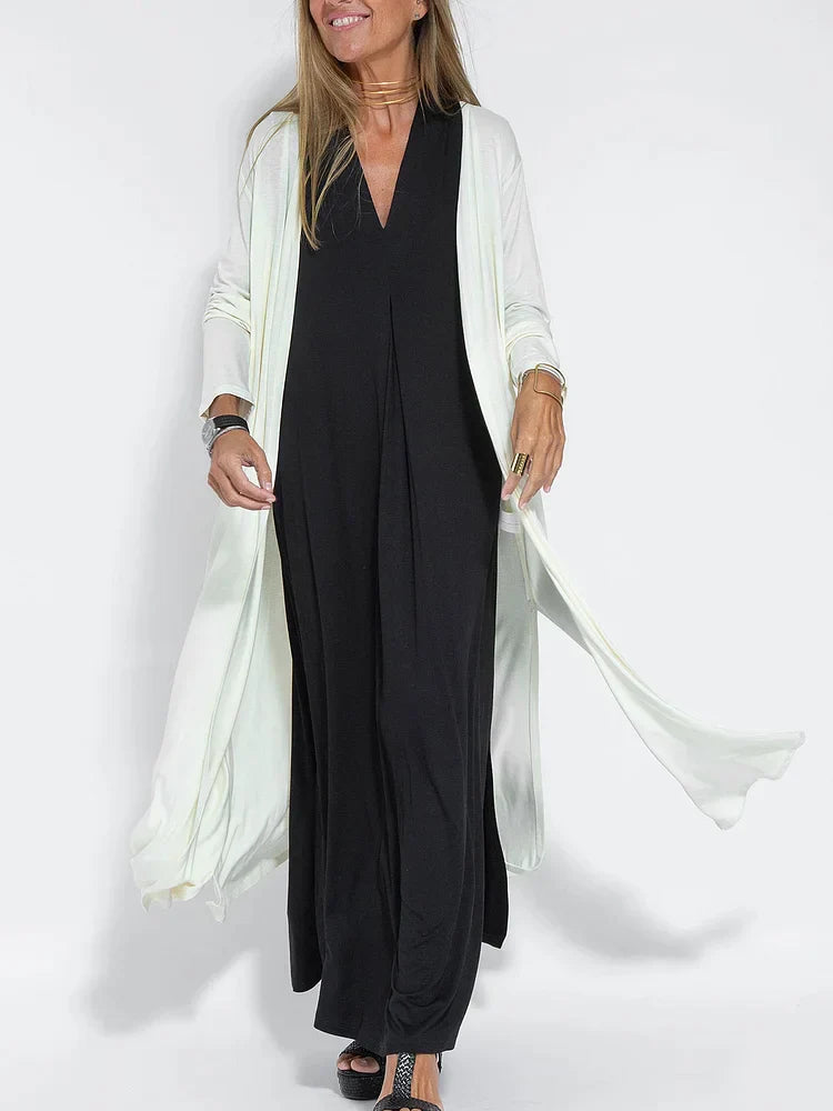 Nina elegant solid color vest modern fluid cut comfortable office wear layered silhouette