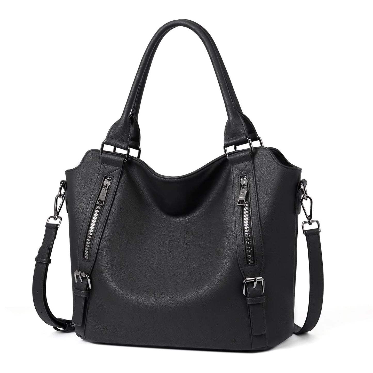 Retro crossbody tote bag large capacity zippered vintage-style shoulder bag for women travelers