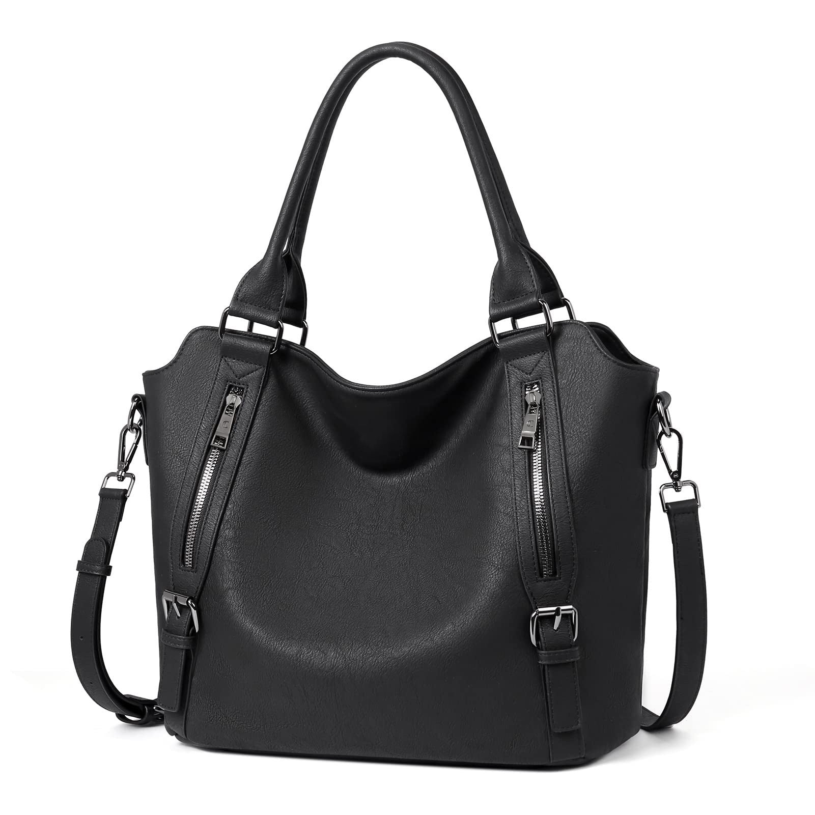 Retro crossbody tote bag large capacity zippered vintage-style shoulder bag for women travelers
