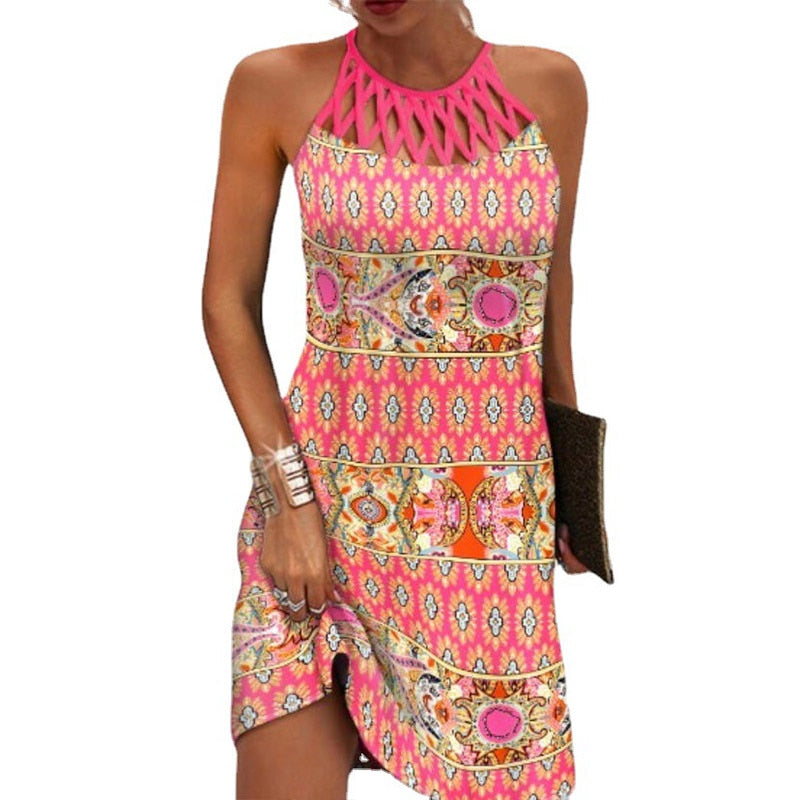 Women's elegant printed dress comfort fit versatile chic modern style multiple colors