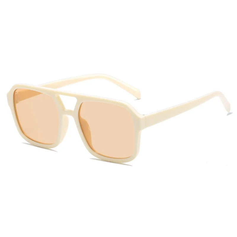 Bold retro square-frame sunglasses with vibrant prism lenses and UV400 protection for festivals