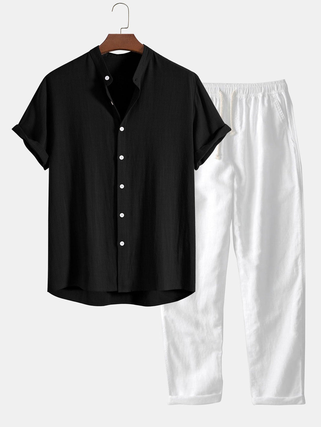 Men's linen polo set modern fit breathable stretch fabric Italian-inspired tailoring versatile casual style