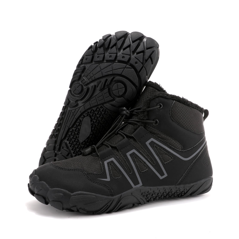 SafariTrek high-top barefoot boots in rugged design with wide toe box for outdoor nature lovers
