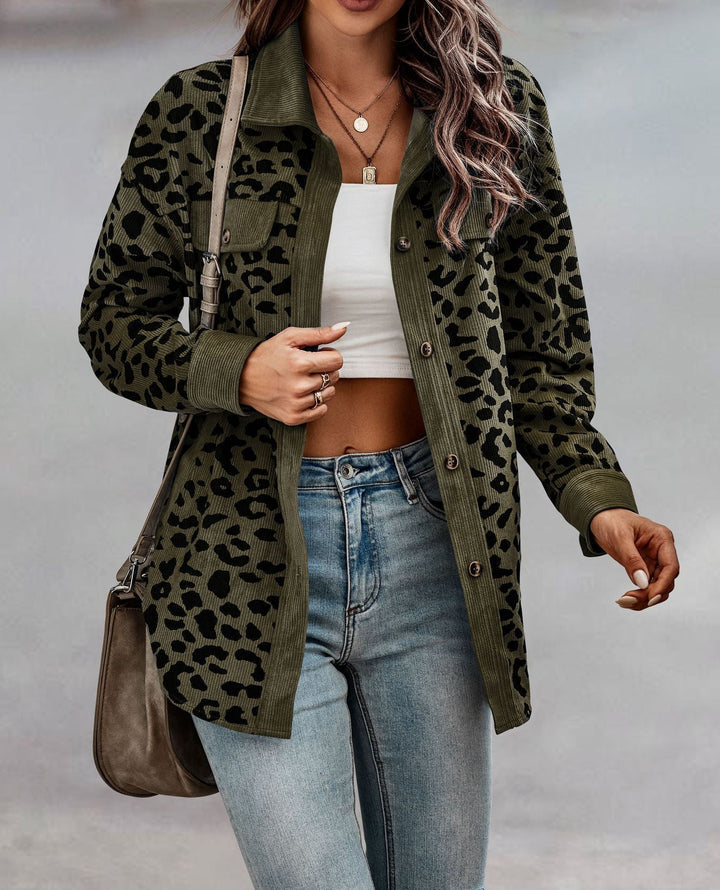Women's Krystal leopard print jacket modern cut comfort fit bold animal pattern outerwear