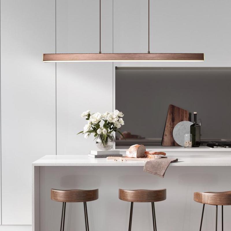 Industrial LED pendant lamp sleek metal frame acrylic diffuser modern interior dining kitchen lighting