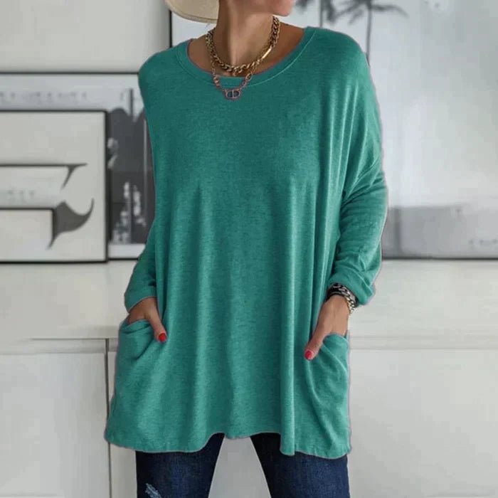 Ruby | Women's Oversized Long Sleeve Tunic Top with Pockets