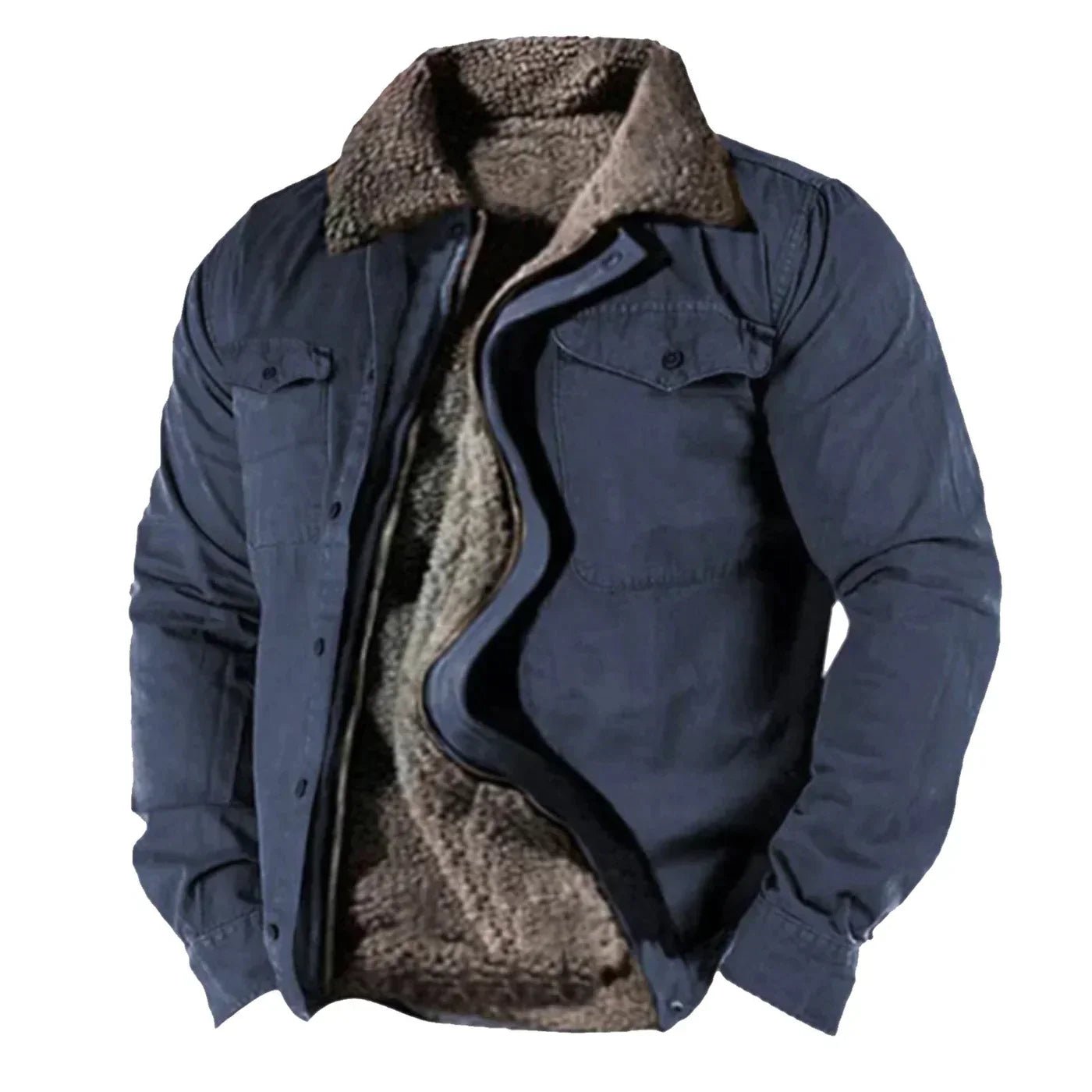Manuelito men's insulated winter jacket black urban fit with warm soft lining for cold days