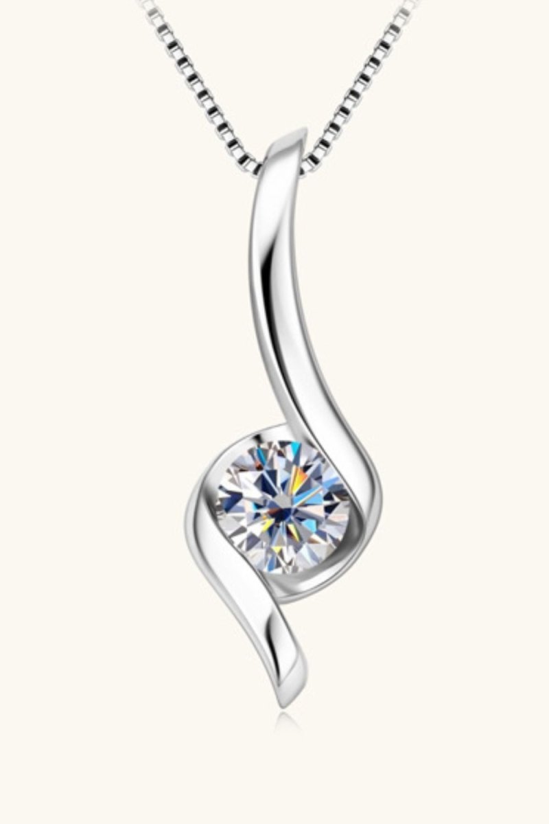 1ct moissanite sterling silver 925 minimalist pendant necklace with certification, elegant everyday jewelry
