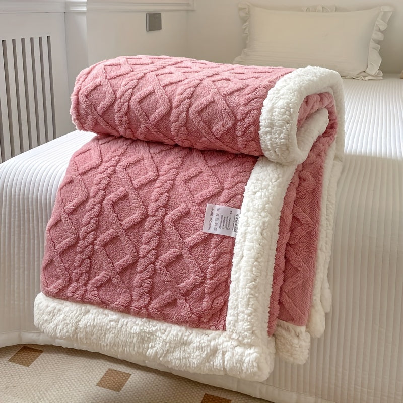 CozyNest reversible fleece blanket two-tone soft throw for couch living room all-season comfort
