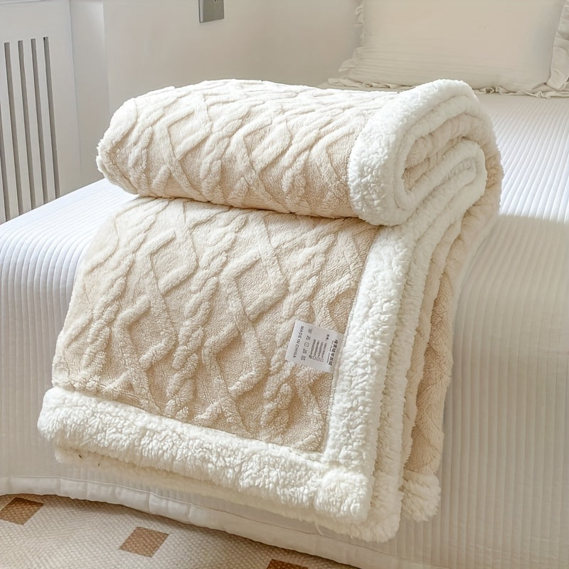 CozyNest reversible fleece blanket two-tone soft throw for couch living room all-season comfort